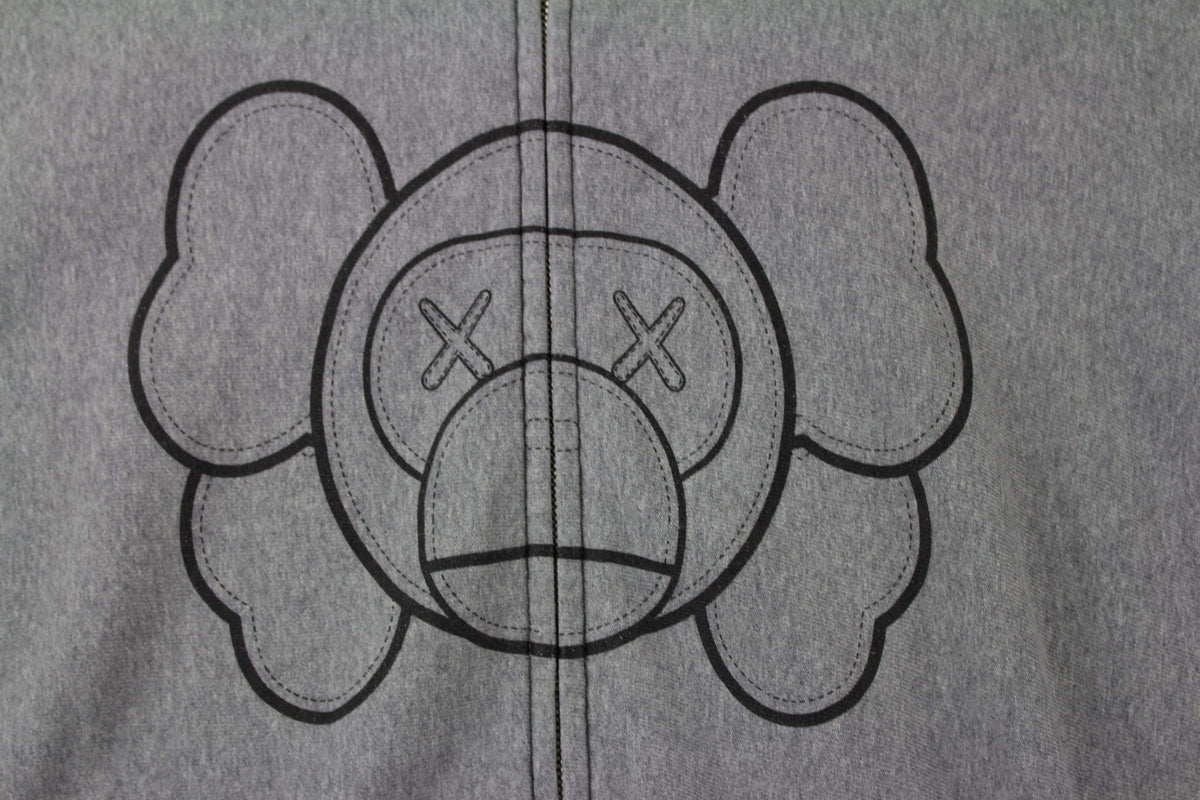 Bape x Kaws Milo Fullzip Hoodie Grey - SaruGeneral