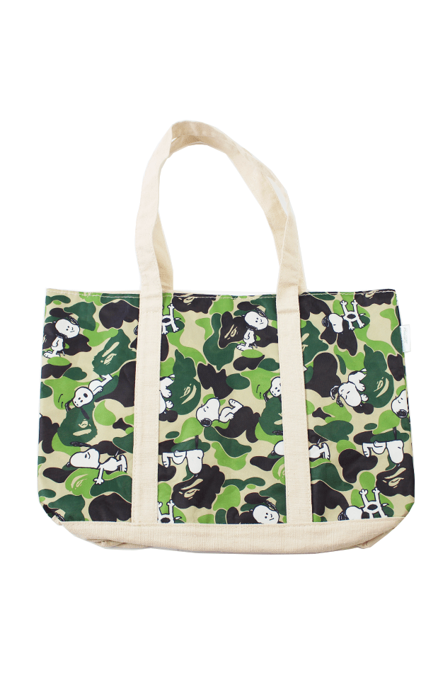 Bape x Snoopy ABC Green Camo Tote Bag - SaruGeneral