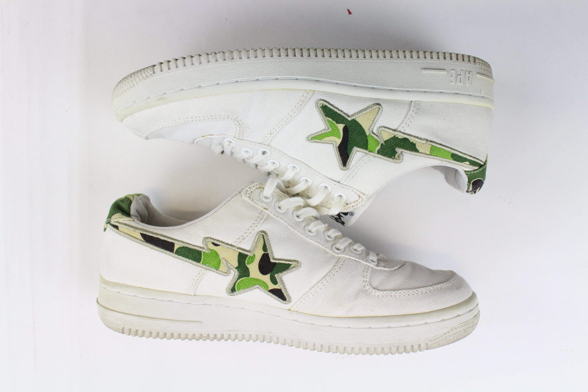 Bapesta white-ABC Green Camo Sta - SaruGeneral
