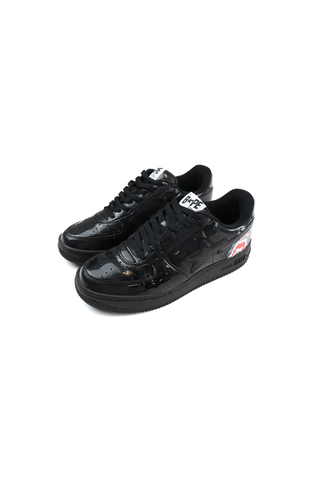 Bapesta Tiger en cuir verni noir