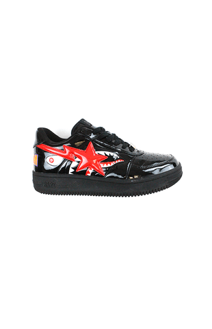 Bapesta Patent Black Shark Face