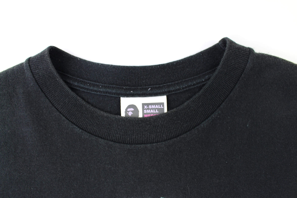 bape white sta College Logo Tee Black - SaruGeneral