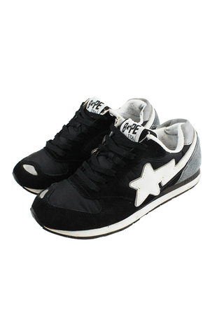 Baskets Bapesta Noir Blanc Gris