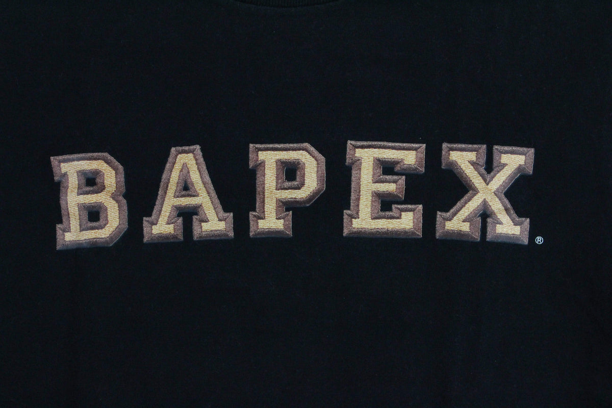 Bapex Brown Text Tee Black - SaruGeneral