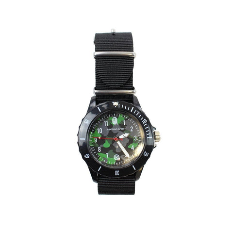 Montre Bapex camouflage vert et gris noir