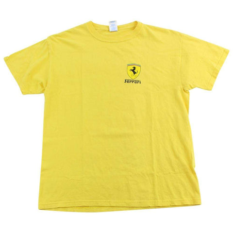 T-shirt jaune avec logo Ferrari