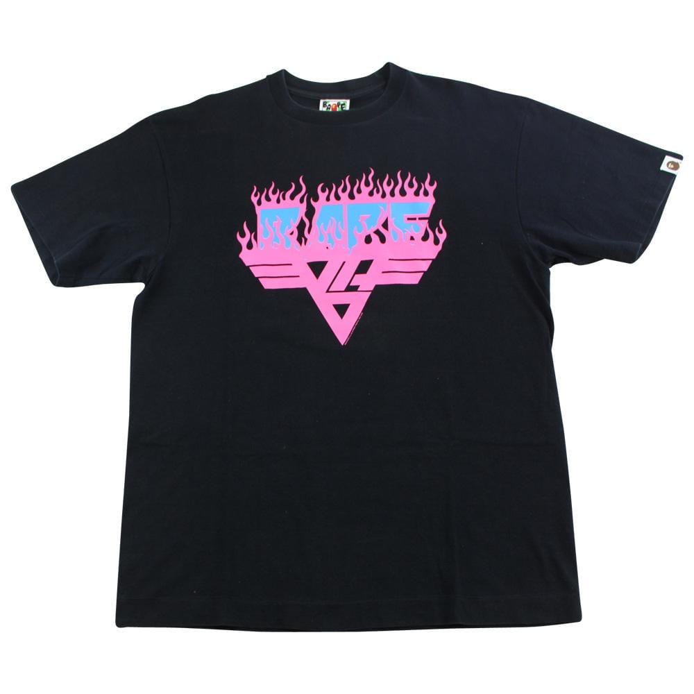 Bape Flame Kiss Logo Tee Black - SaruGeneral