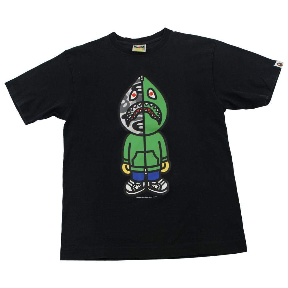Bape Shark Figure Logo Tee Black - SaruGeneral
