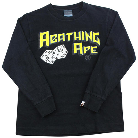 Bape A Bathing Ape Dice Logo LS Noir