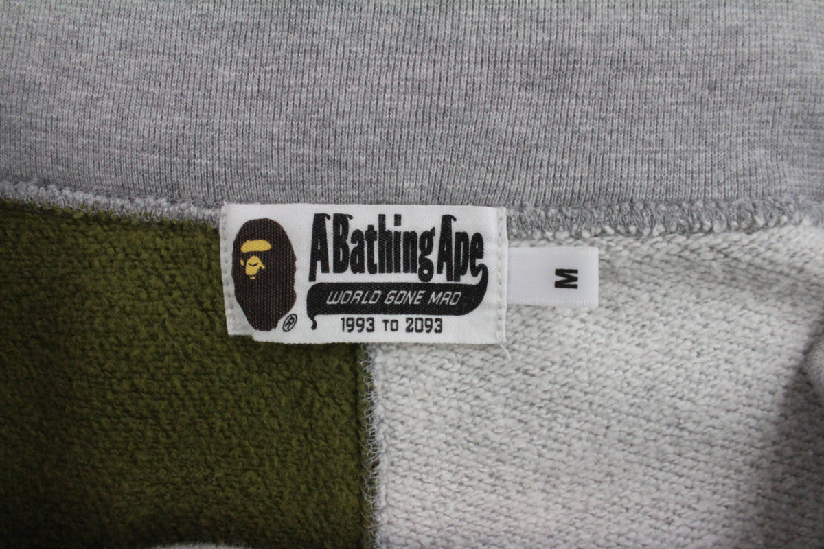 Bape Half Green Camo Shark Face Shorts grey - SaruGeneral