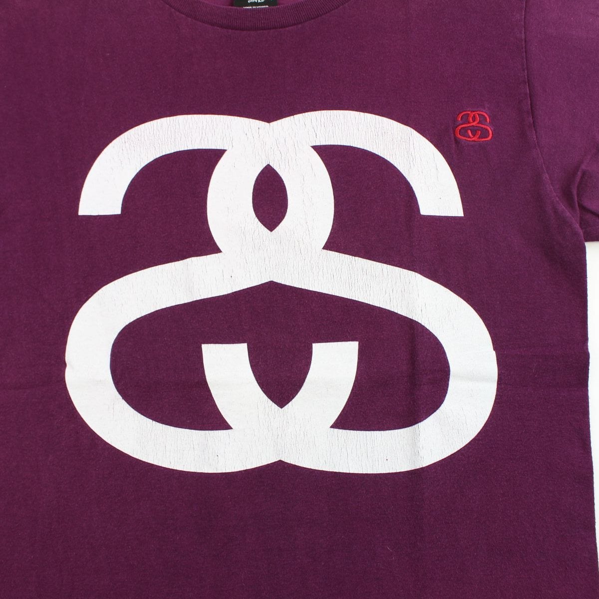 stussy double s logo tee burgundy - SaruGeneral