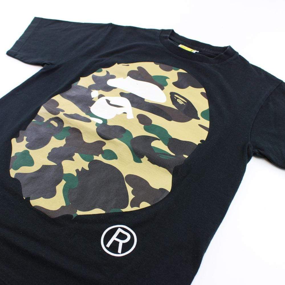 Bape 1st Yellow Big Ape Logo Tee Black - SaruGeneral