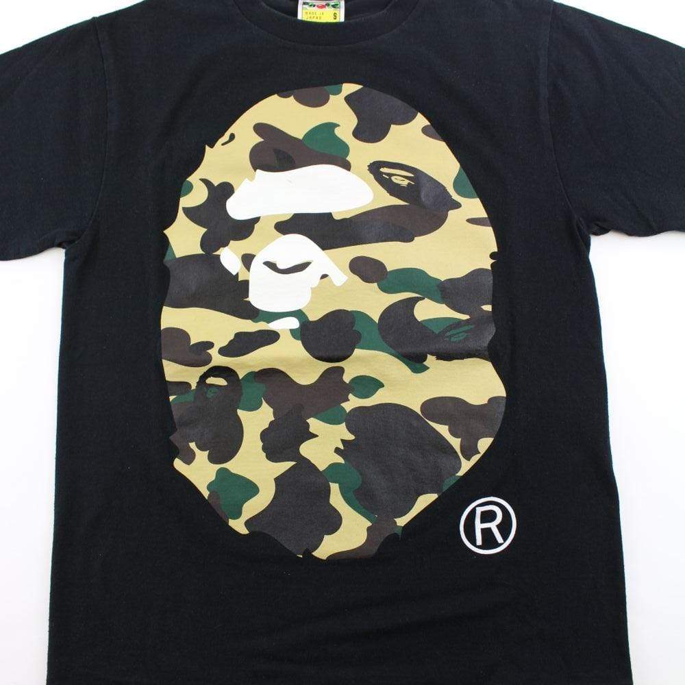 Bape 1st Yellow Big Ape Logo Tee Black - SaruGeneral