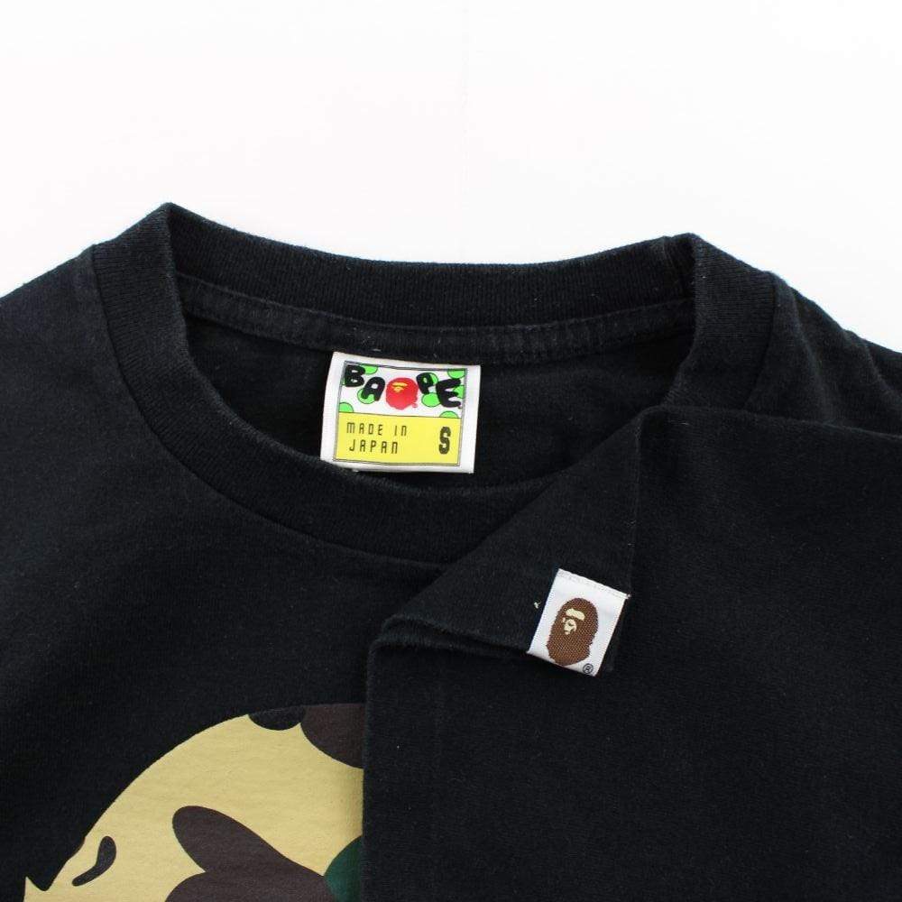 Bape 1st Yellow Big Ape Logo Tee Black - SaruGeneral