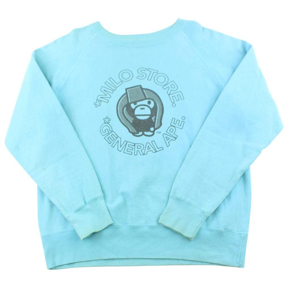 Bape baby Milo Generals Helmet Logo Crewneck Blue - SaruGeneral