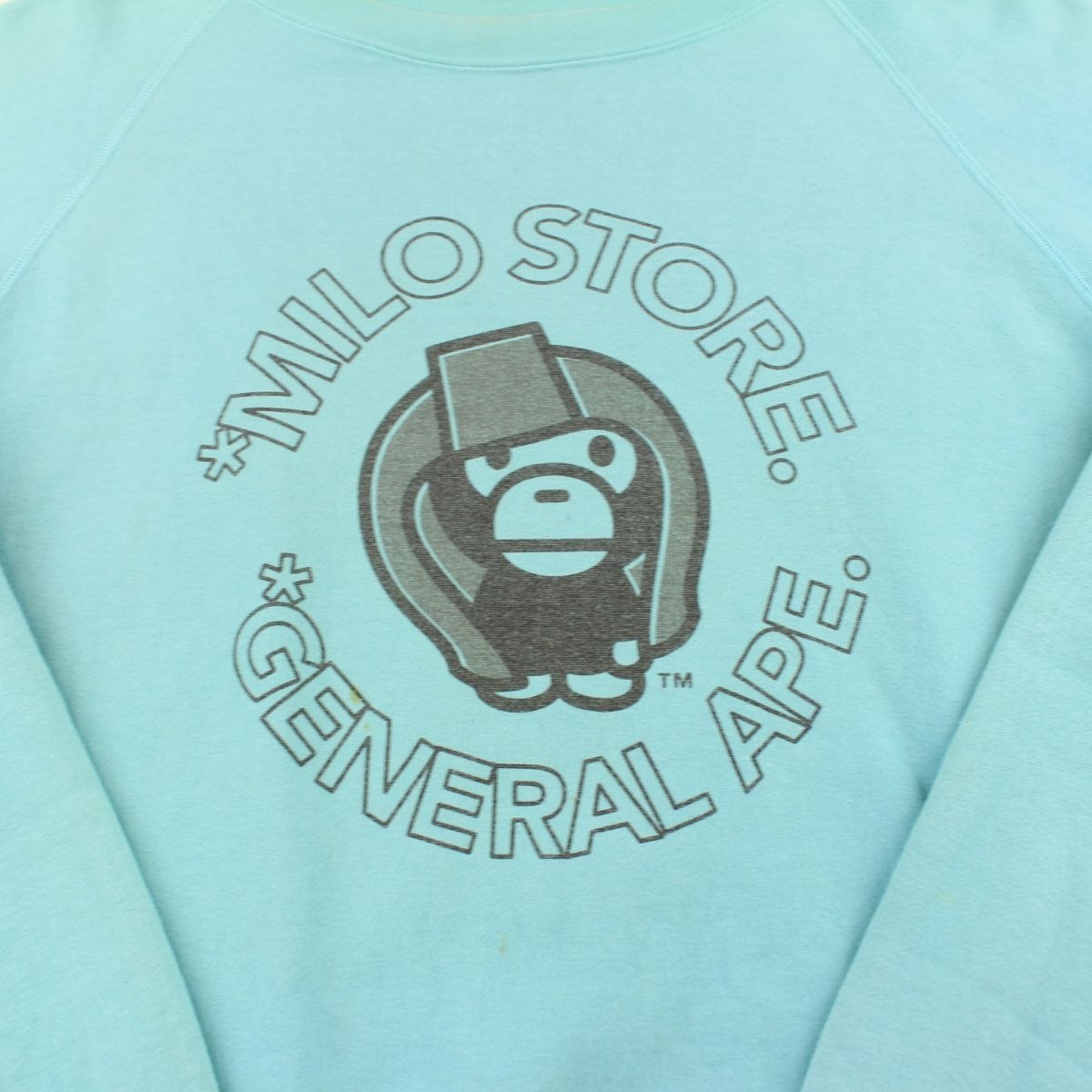 Bape baby Milo Generals Helmet Logo Crewneck Blue - SaruGeneral