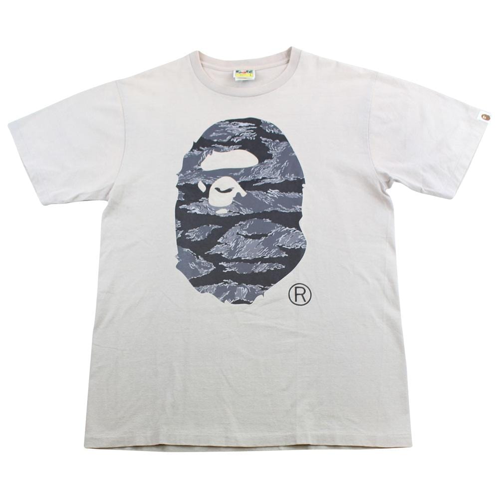 Bape Grey Tiger Camo Big Ape Logo Tee tan - SaruGeneral
