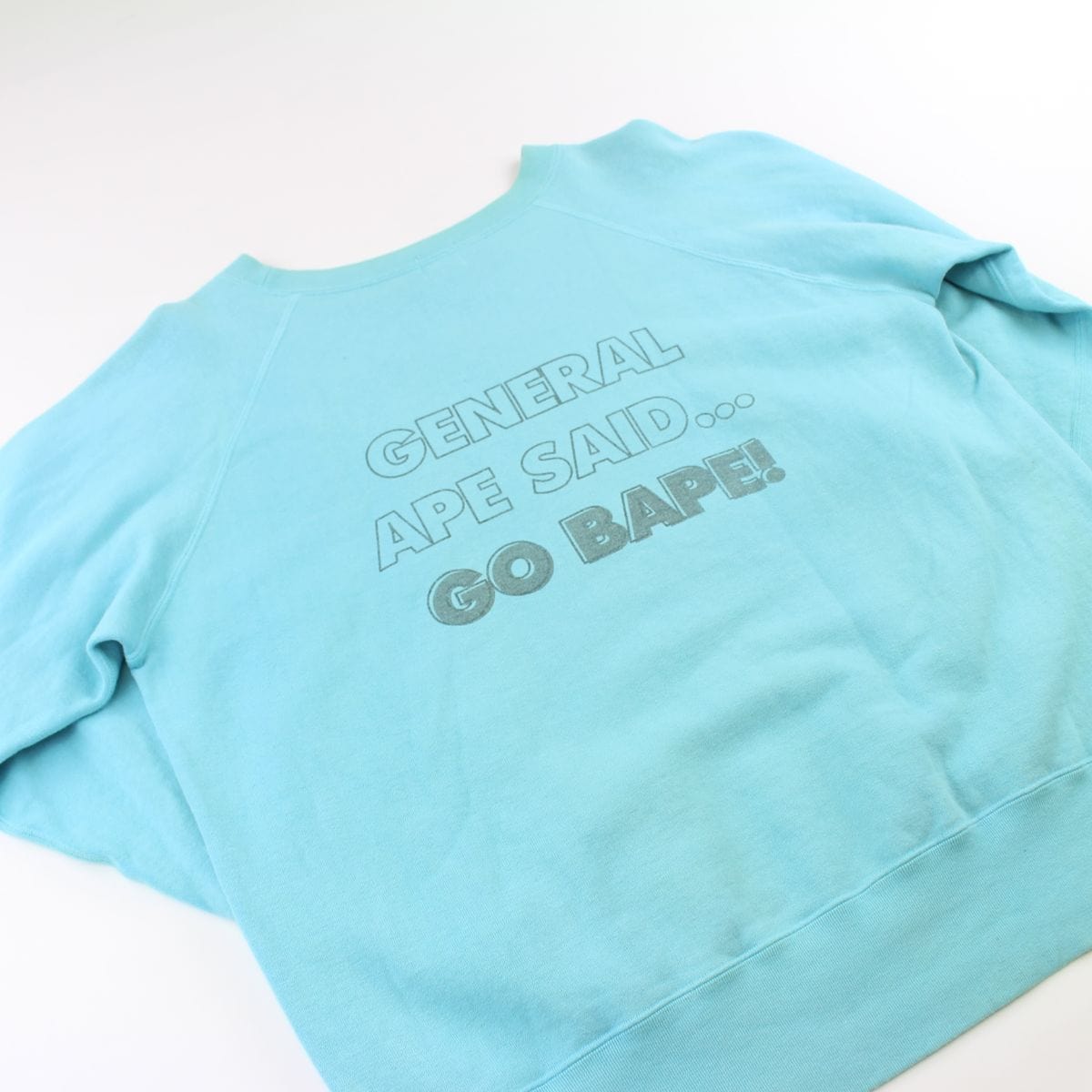 Bape baby Milo Generals Helmet Logo Crewneck Blue - SaruGeneral