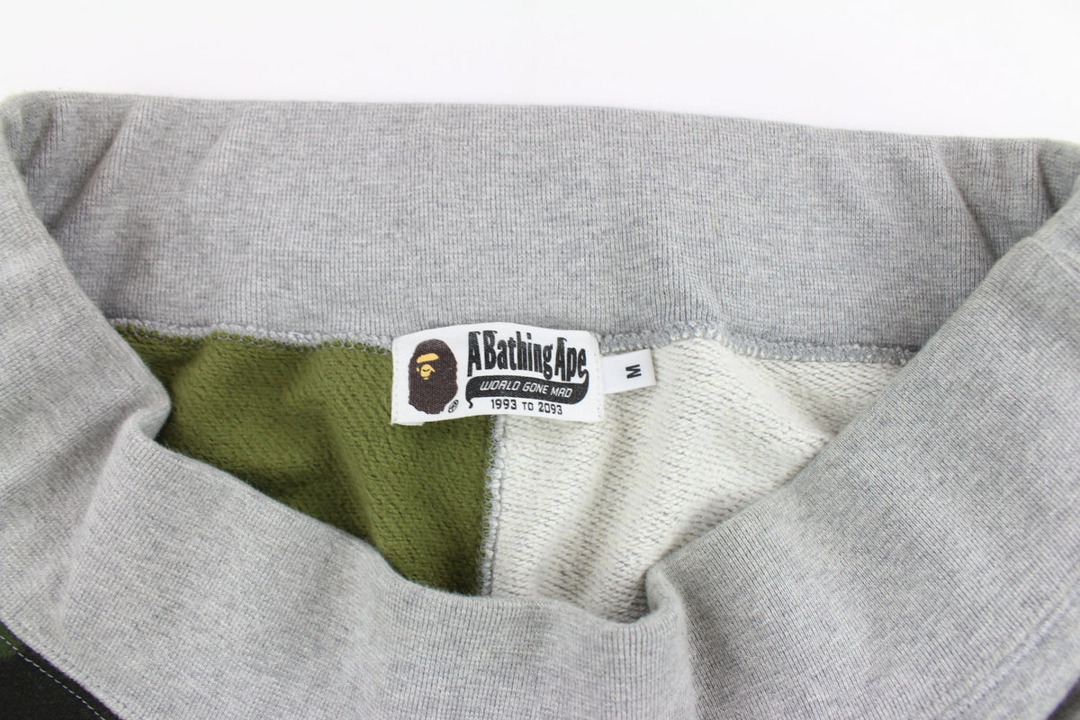 bape grey/1st green camo shark sweatshorts - SaruGeneral