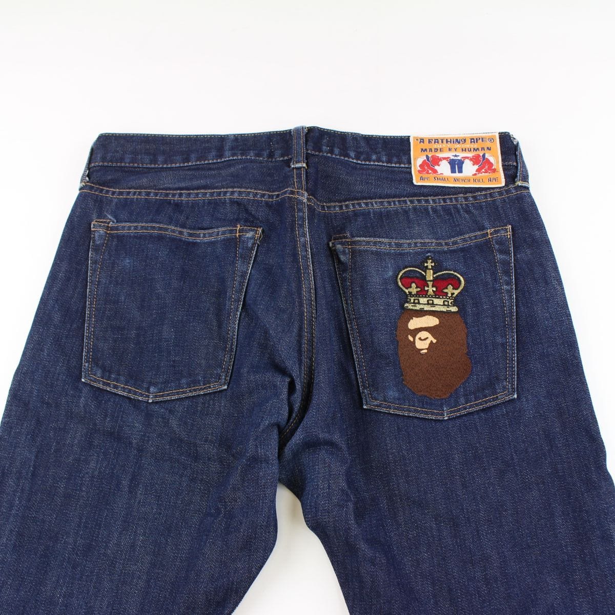 bape crown big ape logo denim jeans 1 - SaruGeneral
