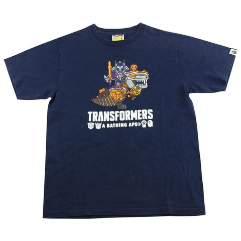 T-shirt Bape Baby Milo x Transformers avec logo bleu marine