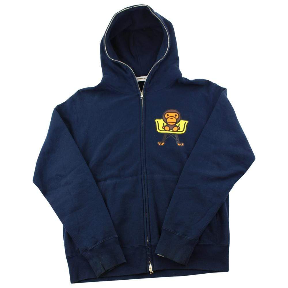 Bape Baby Milo Chair Logo Full Zip Navy - SaruGeneral