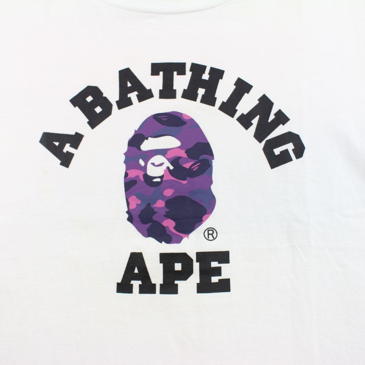 Bape Red motion College Logo Tee White - SaruGeneral