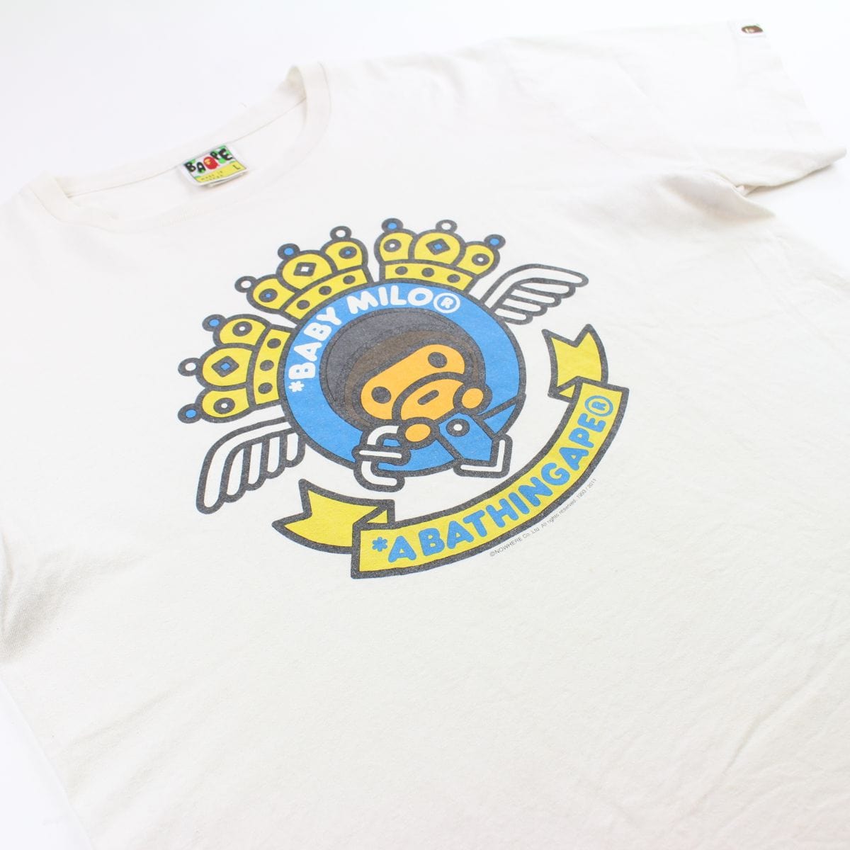 Bape Baby Milo Crowns & Wings Logo Tee White - SaruGeneral