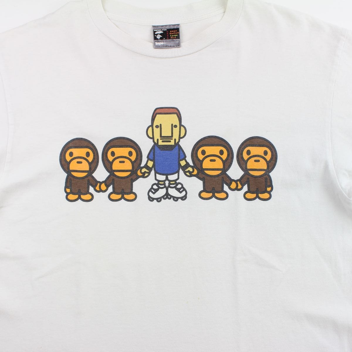 Bape Football Baby Milo Tee White - SaruGeneral