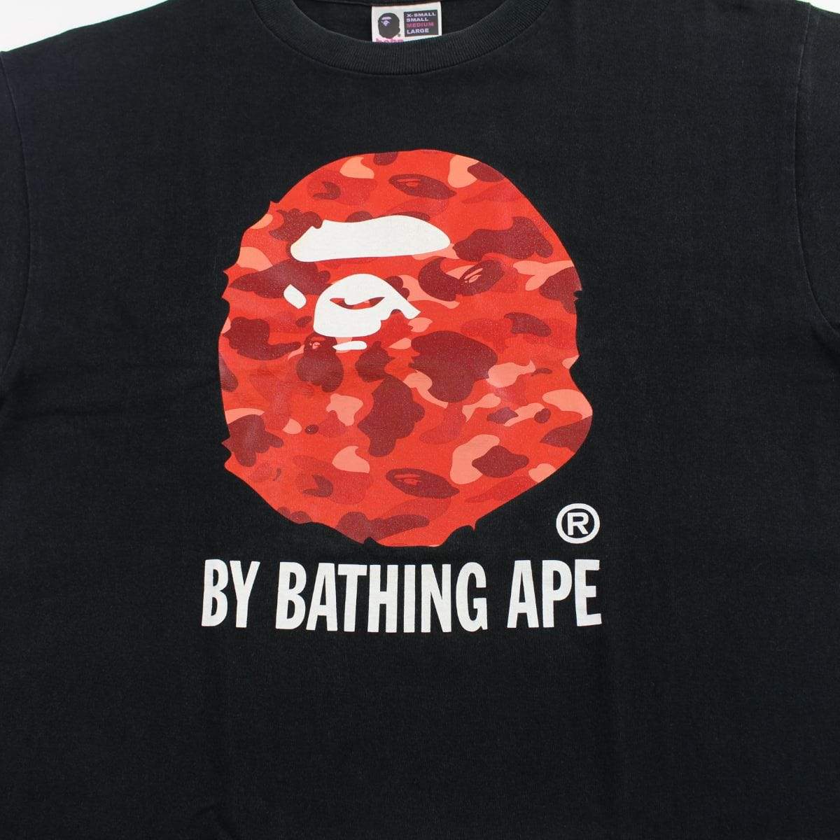 Bape Red Camo Big Ape Logo Tee Black - SaruGeneral