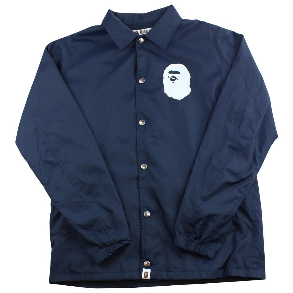 Bape Big Ape Logo Coach Jacket Navy - SaruGeneral
