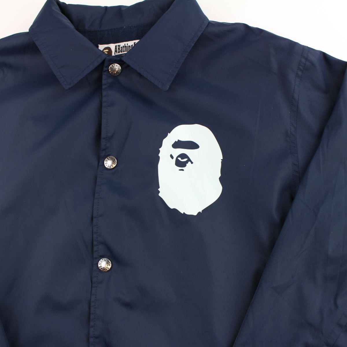 Bape Big Ape Logo Coach Jacket Navy - SaruGeneral