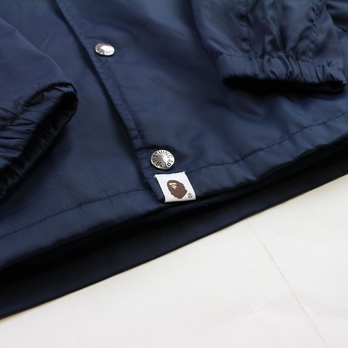 Bape Big Ape Logo Coach Jacket Navy - SaruGeneral