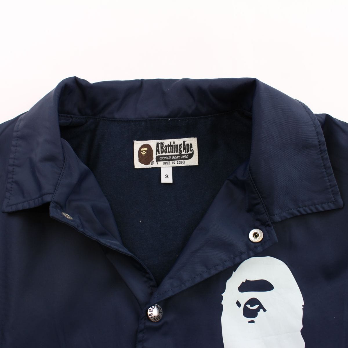 Bape Big Ape Logo Coach Jacket Navy - SaruGeneral
