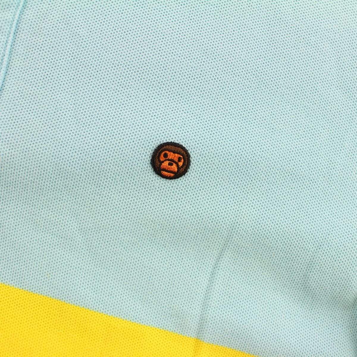 Bape Baby Milo Polo Shirt Blue Yellow Stripe - SaruGeneral