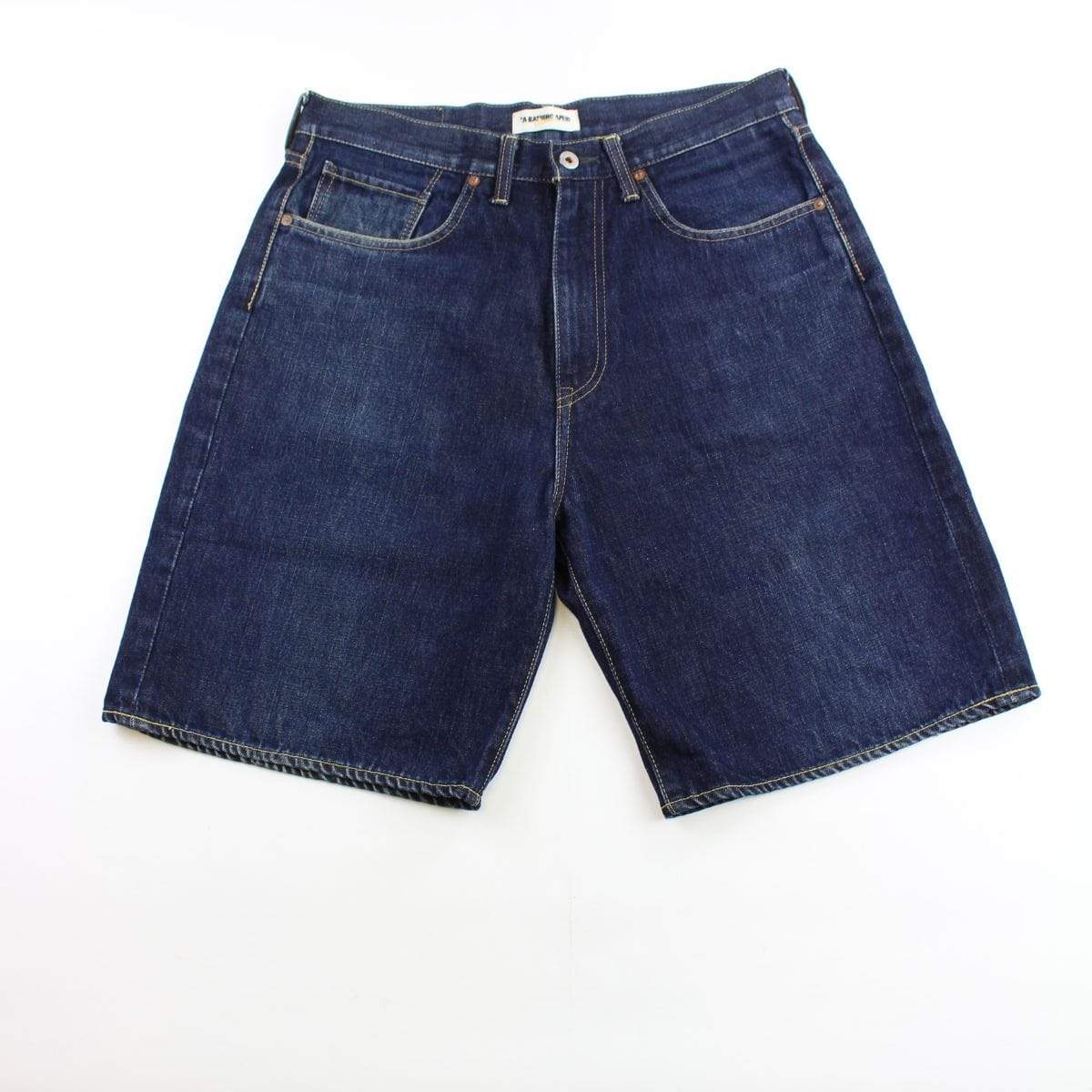 Bape yellow bapesta embroided Denim Shorts - SaruGeneral
