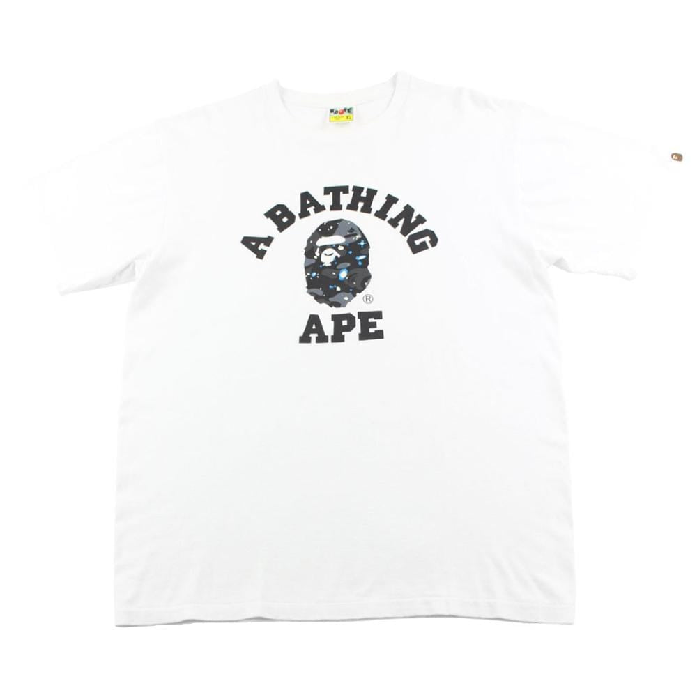 bape space camo college logo tee White - SaruGeneral