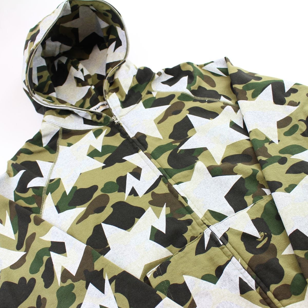 Bape 1st Green Camo Bapesta Allover Print Full Zip - SaruGeneral