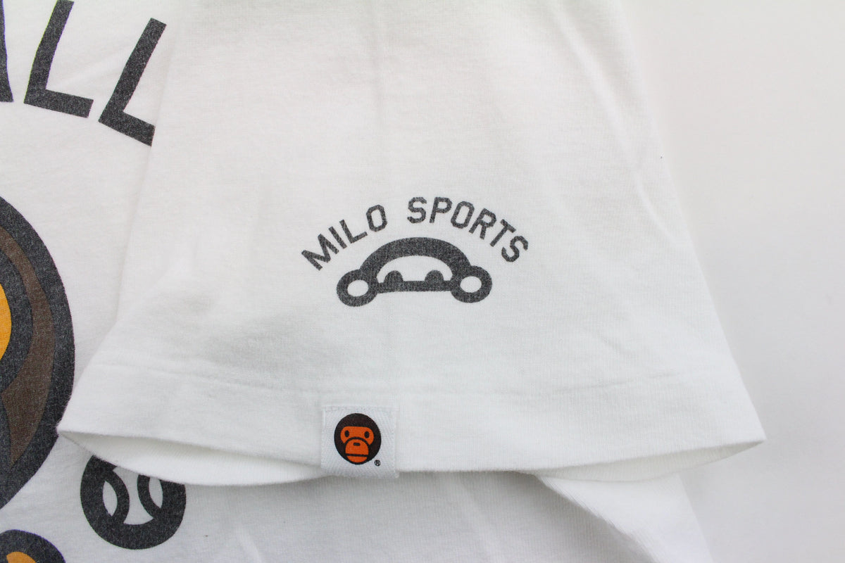 Bape Baby Milo Baseball Tee White - SaruGeneral