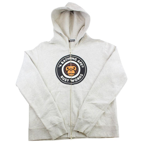 Sweat à capuche Bape Baby Milo Busy Works avec logo gris