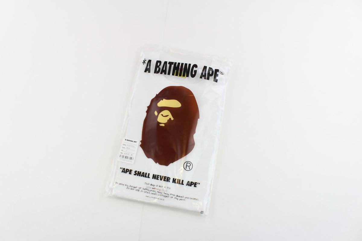 bape orange flame side shark tee white - SaruGeneral