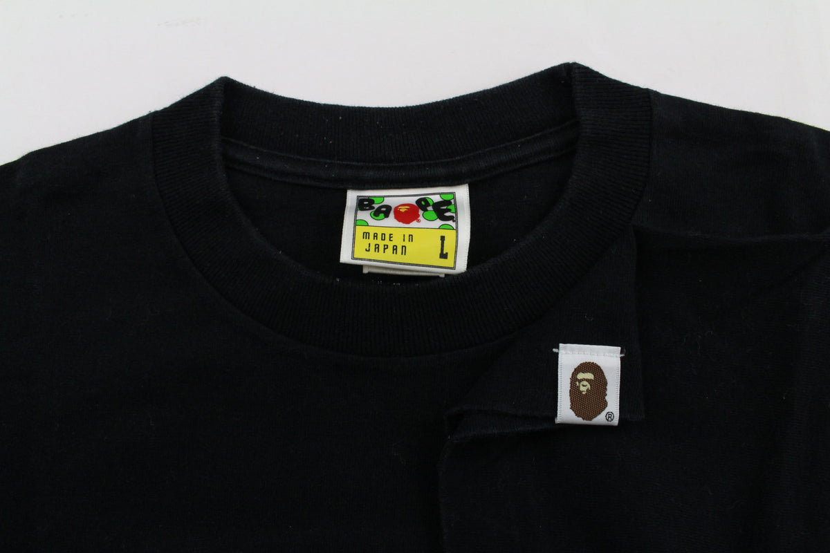Bape Ape is Bathing versace ape Tee Black - SaruGeneral