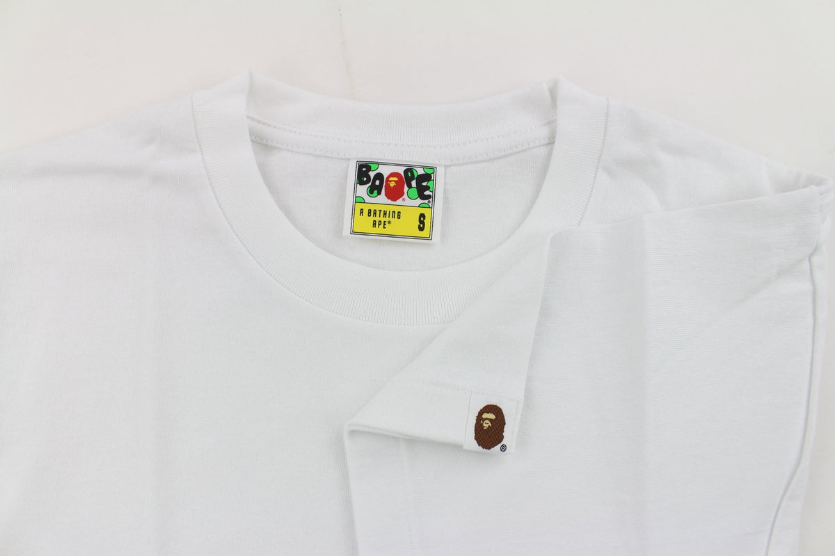 bape orange flame side shark tee white - SaruGeneral