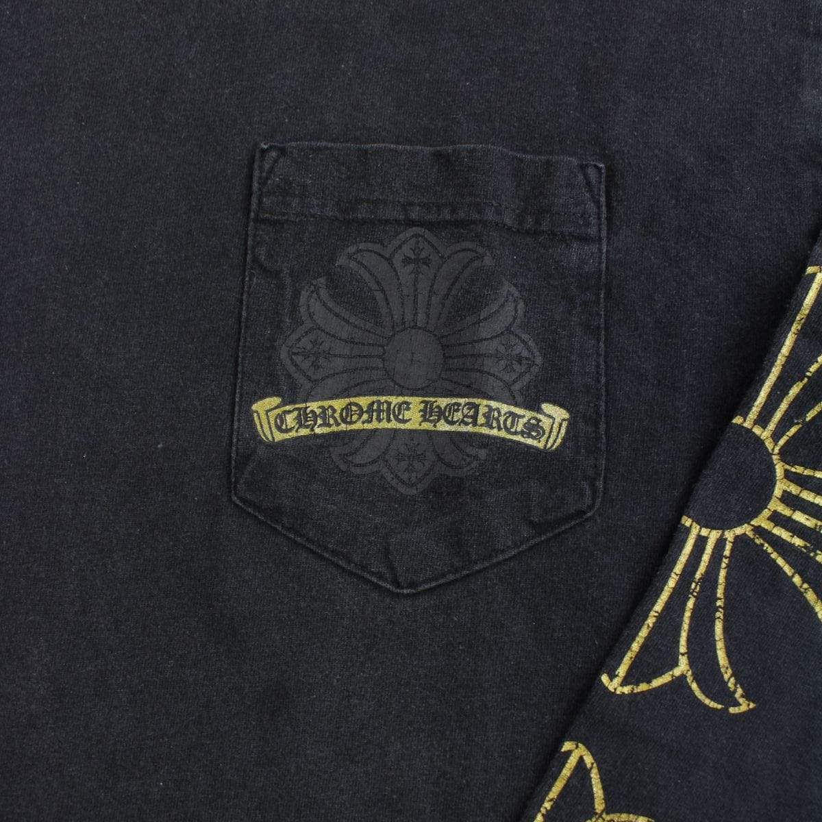 chrome hearts gold horseshoe ls black - SaruGeneral