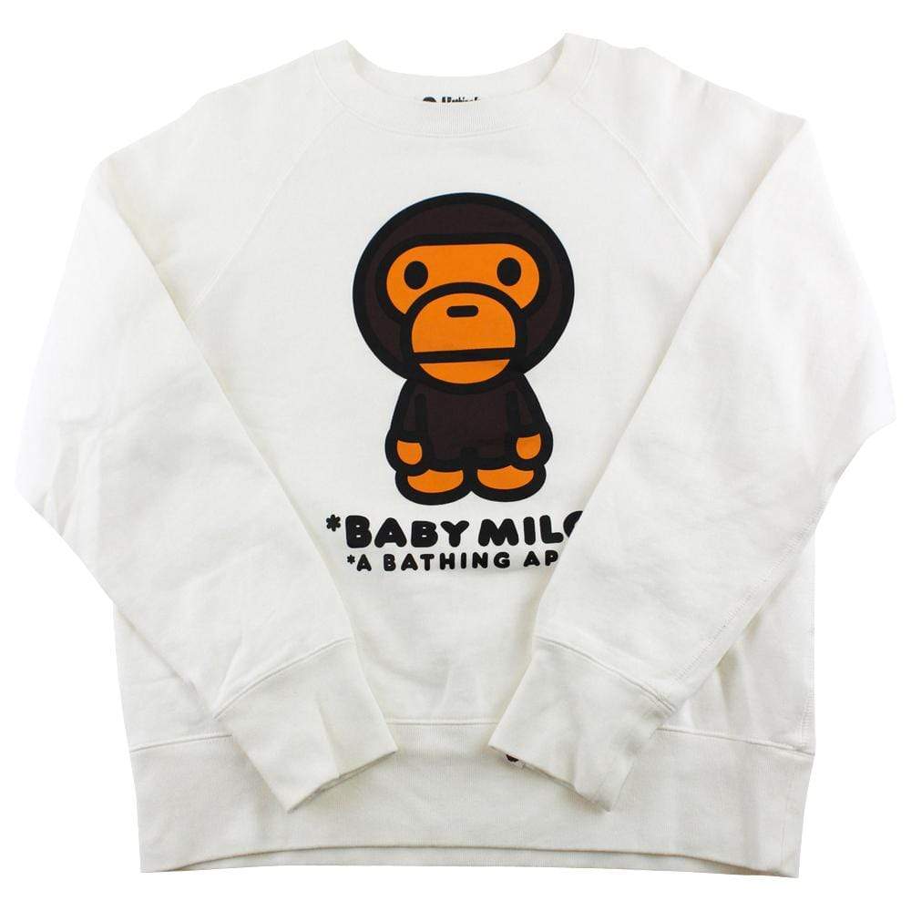 Bape Baby Milo Crewneck White - SaruGeneral