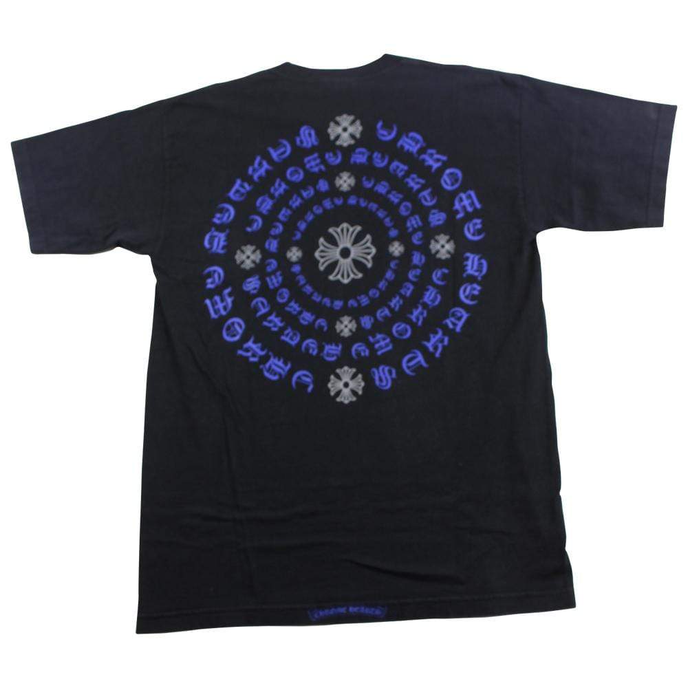 chrome hearts blue text crosses tee black - SaruGeneral
