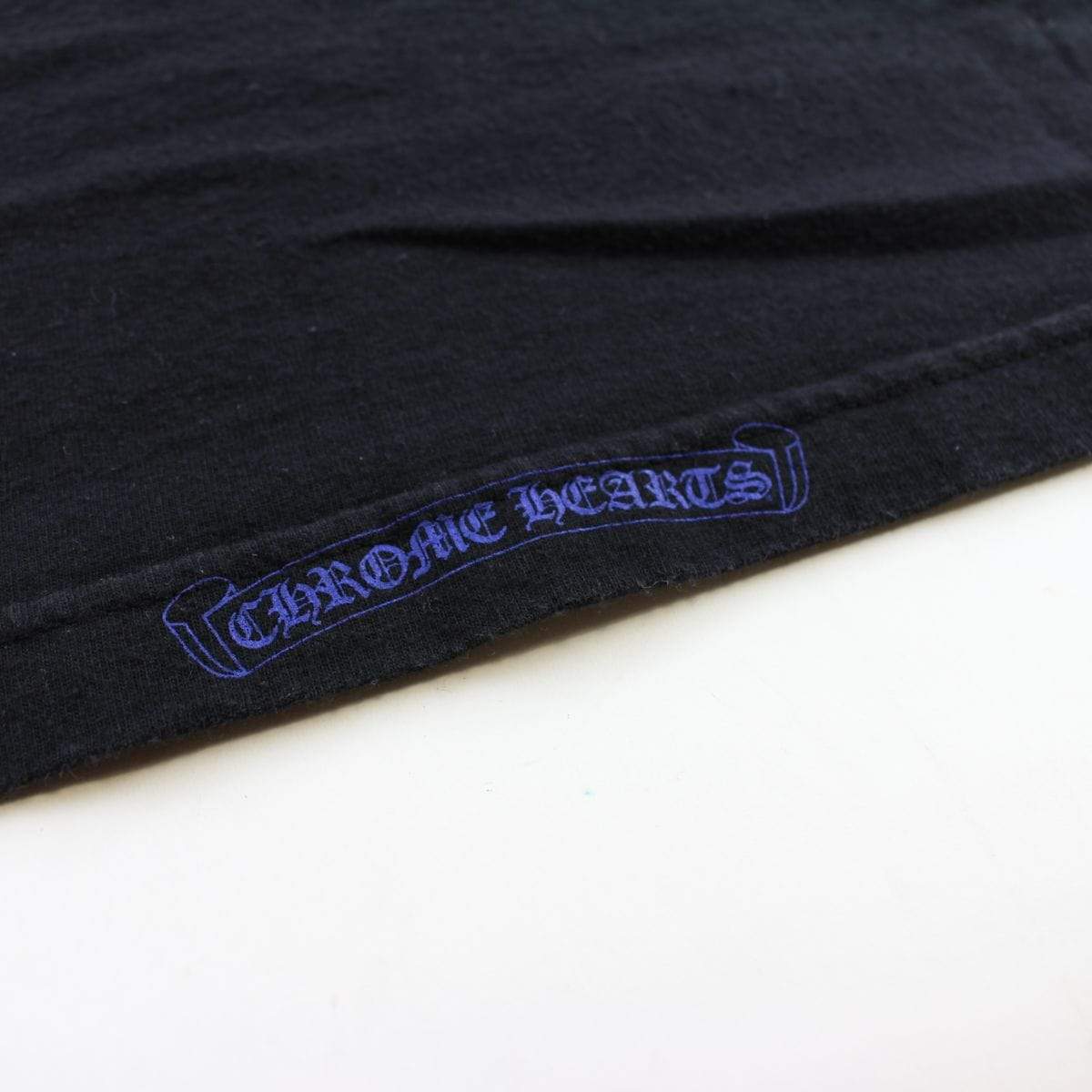 chrome hearts blue text crosses tee black - SaruGeneral