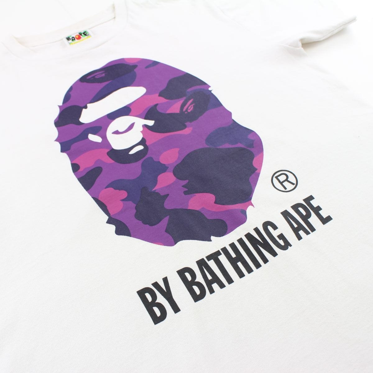 bape purple big ape logo tee white 1 - SaruGeneral