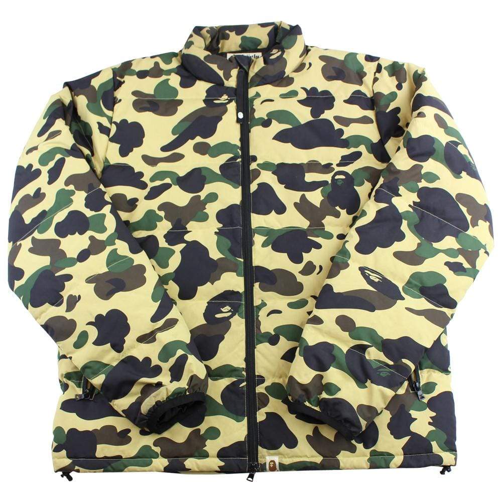 bape 1st yellow camo puffer jacket - SaruGeneral