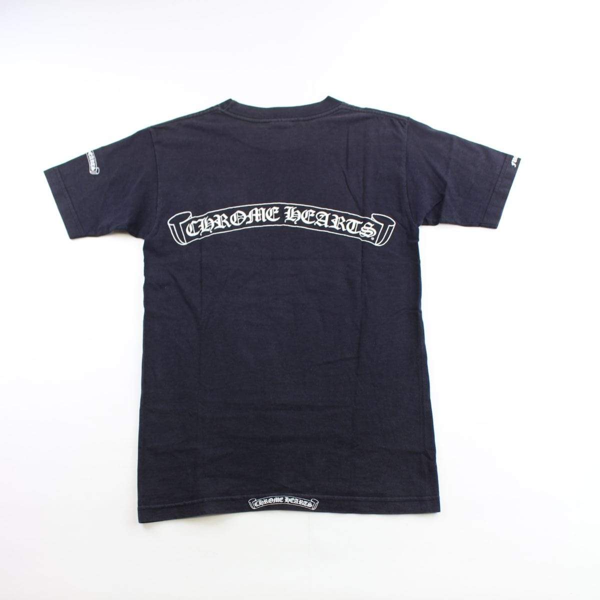 chrome hearts dagger neckline text tee black - SaruGeneral